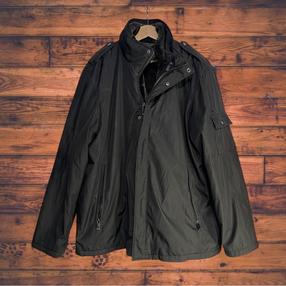 Marc New York Andrew Marc Vegan Fur Lined‎ Black Coat XL